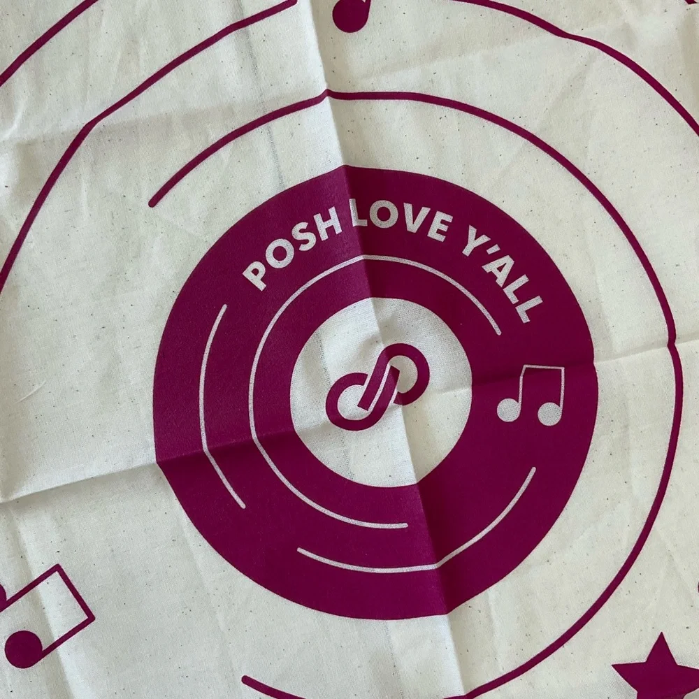 New Poshfest 2024 Bandana Scarf Magenta & Natural Nashville Posh Swag Not Used